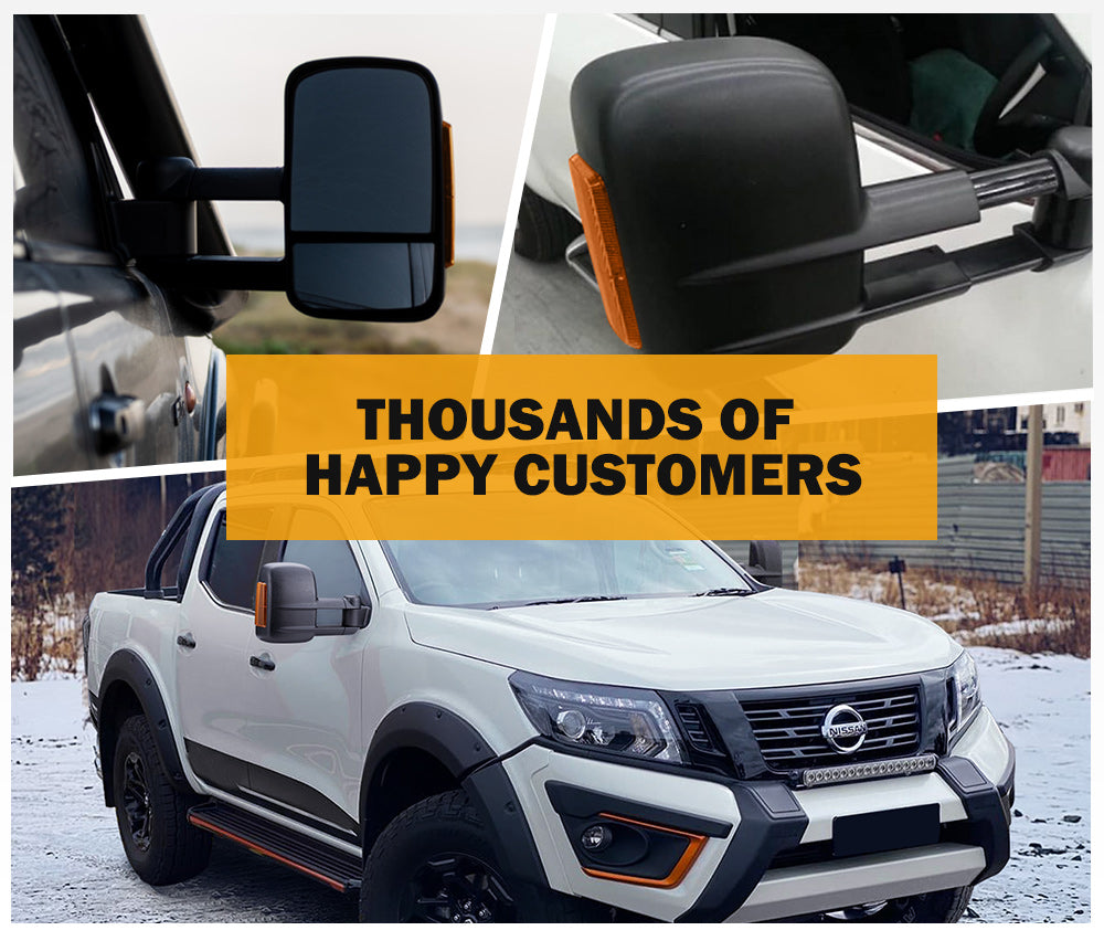 San Hima Extendable Towing Side Mirrors Gen1 for Nissan Navara D23 NP300 2015-On - Sunyee