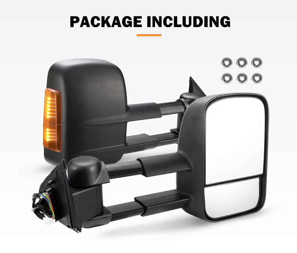 San Hima Extendable Towing Side Mirrors Gen1 for Nissan Navara D23 NP300 2015-On