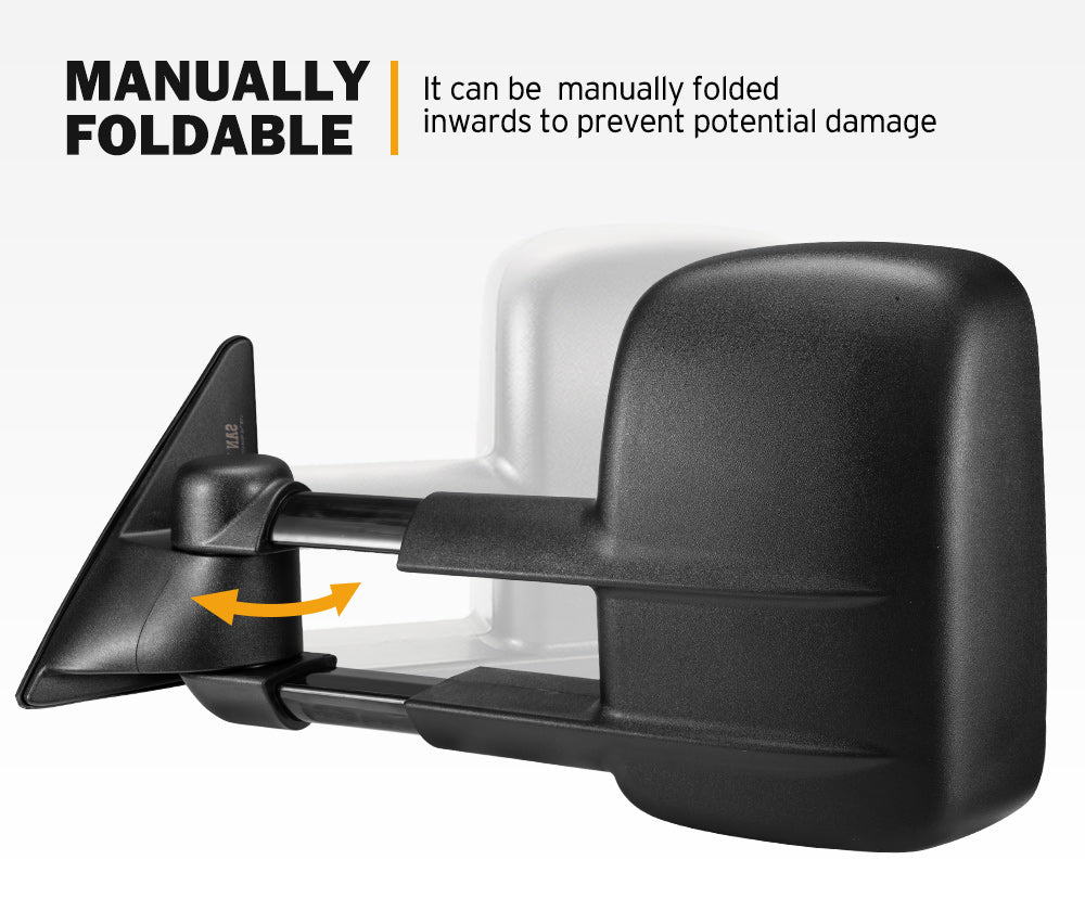 San Hima Pair Extendable Towing Mirrors Gen1 For Toyota Landcruiser 100 Series 1998-2007 - Sunyee