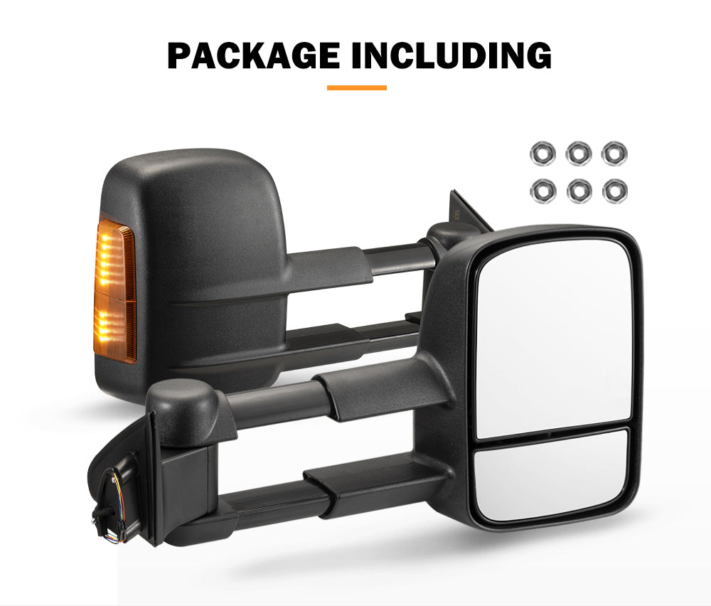 San Hima Extendable Towing Mirrors Gen1 For Jeep Grand Cherokee 2010-Current - Sunyee