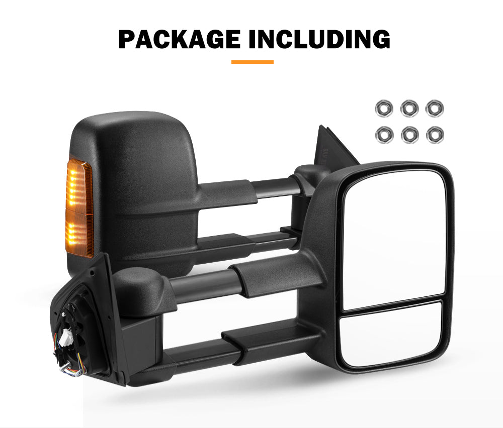San Hima Extendable Towing Mirrors Gen1 For Mazda BT-50 BT50 TF Series 2021/07-ON