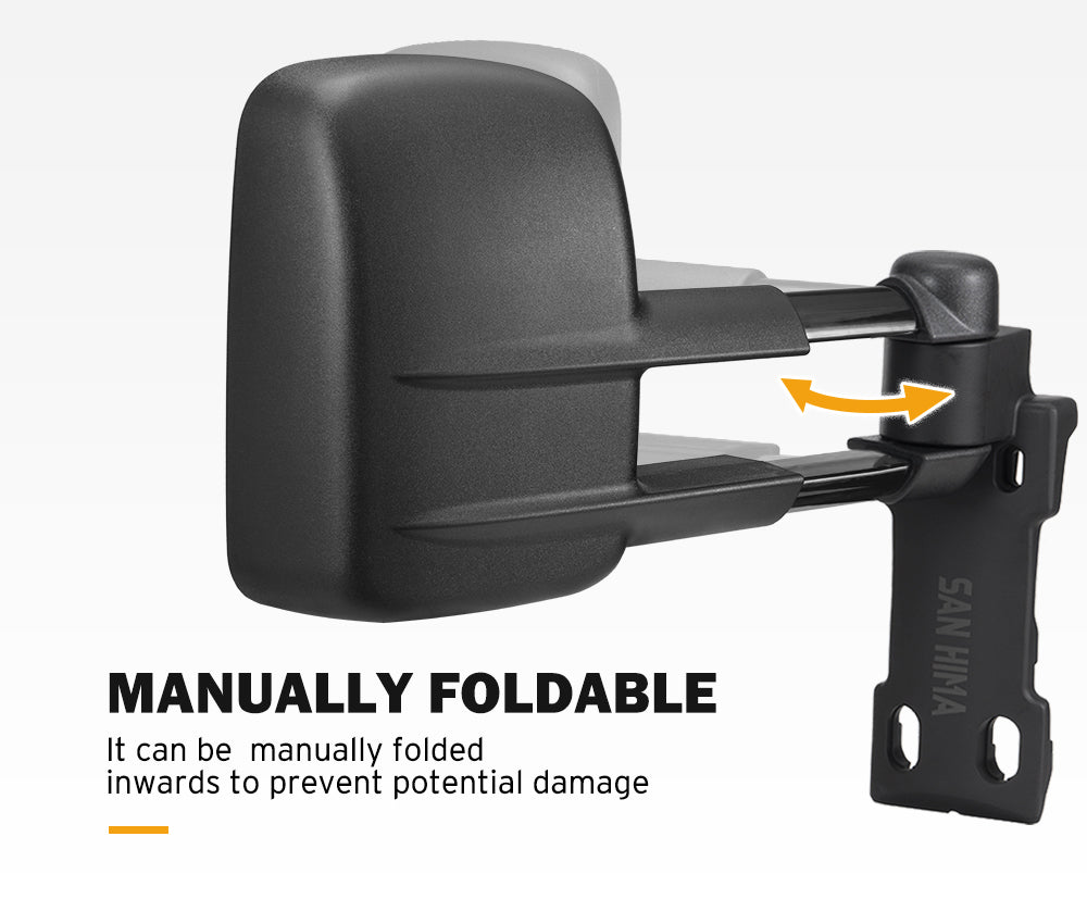 San Hima Pair Extendable Towing Mirrors Gen1 For Toyota Landcruiser 70-79 Series 1984-Current - Sunyee