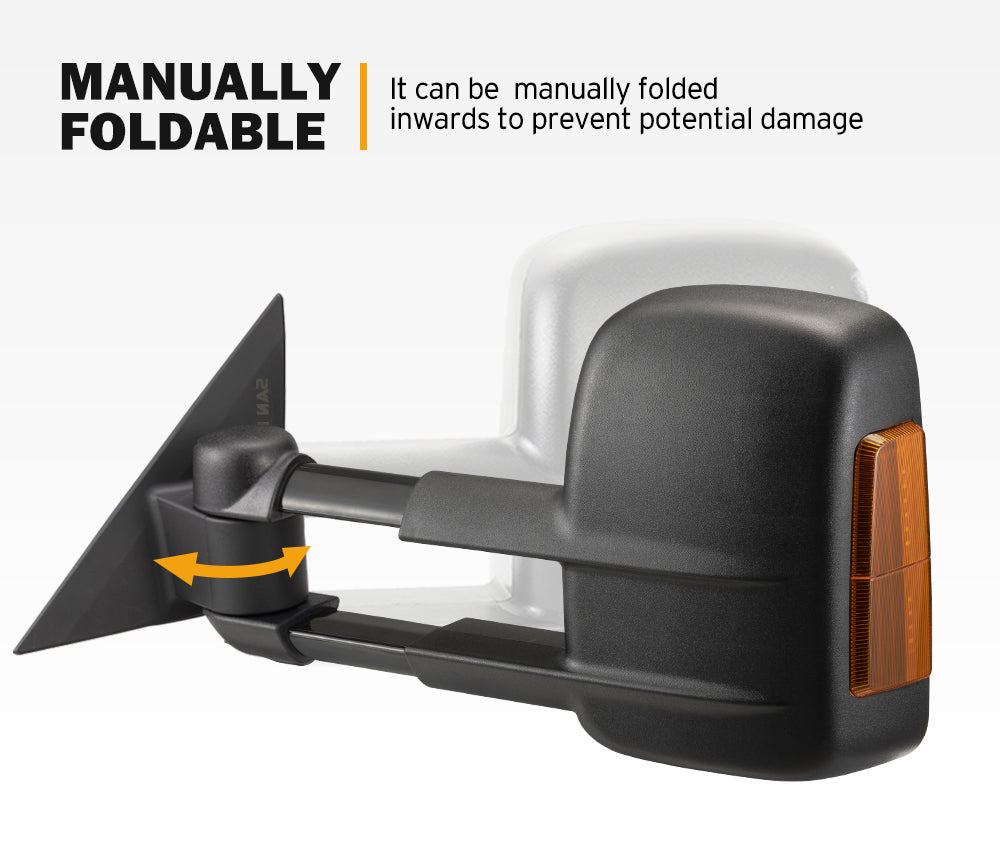 San Hima Pair Extendable Towing Mirrors Gen1 For Nissan Patrol Y62 2013-Current - Sunyee