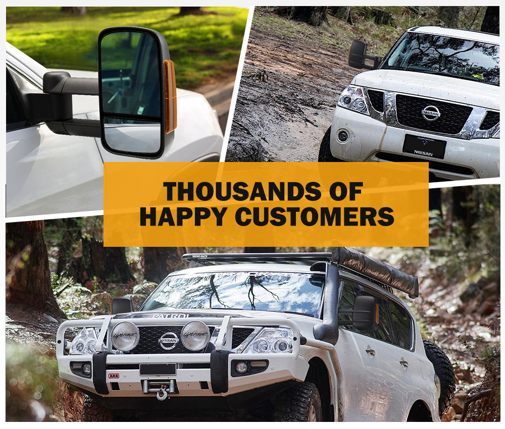 San Hima Pair Extendable Towing Mirrors Gen1 For Nissan Patrol Y62 2013-Current - Sunyee