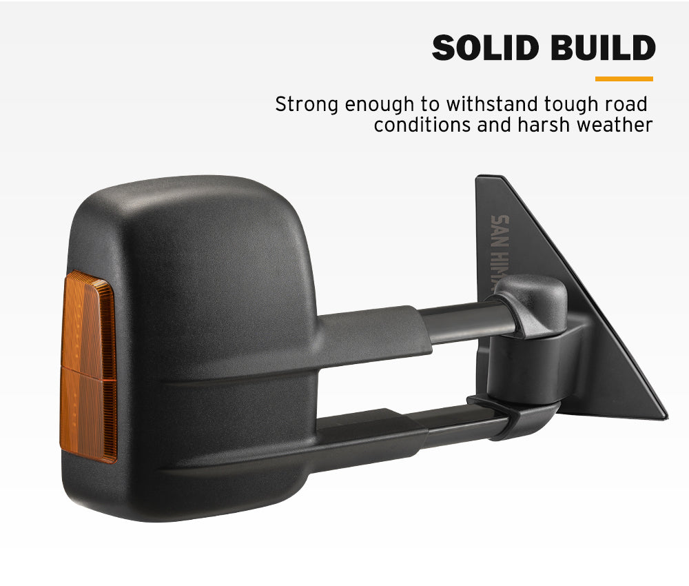 San Hima Pair Extendable Towing Mirrors Gen1 For Mitsubishi Pajero 2001-2015