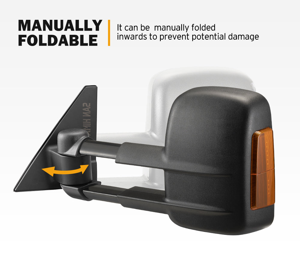 San Hima Pair Extendable Towing Mirrors Gen1 For Mitsubishi Pajero 2001-2015