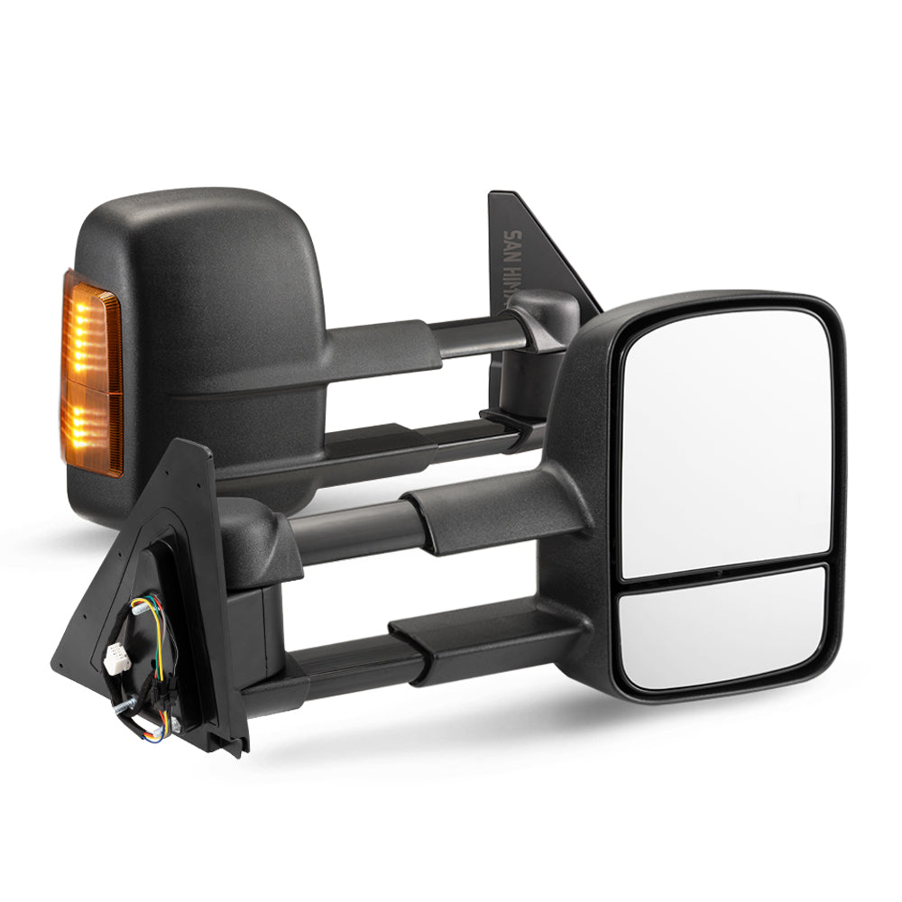 San Hima Pair Extendable Towing Mirrors Gen1 For Mitsubishi Pajero 2001-2015