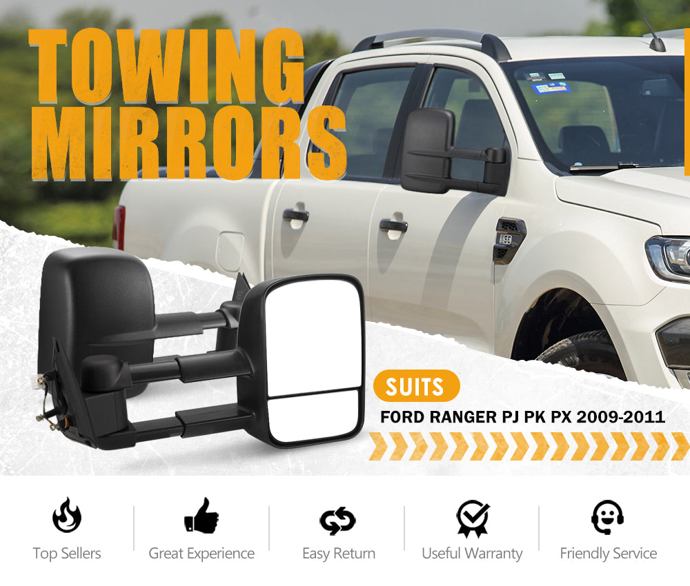 San Hima Pair Extendable Towing Mirrors Gen1 For Ford Ranger 2009-2011 - Sunyee