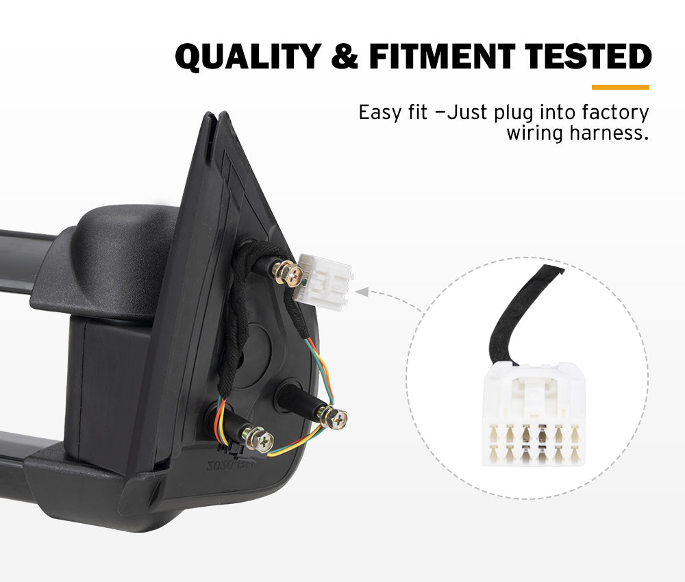 San Hima Pair Extendable Towing Mirrors Gen1 For Ford Ranger 2009-2011 - Sunyee