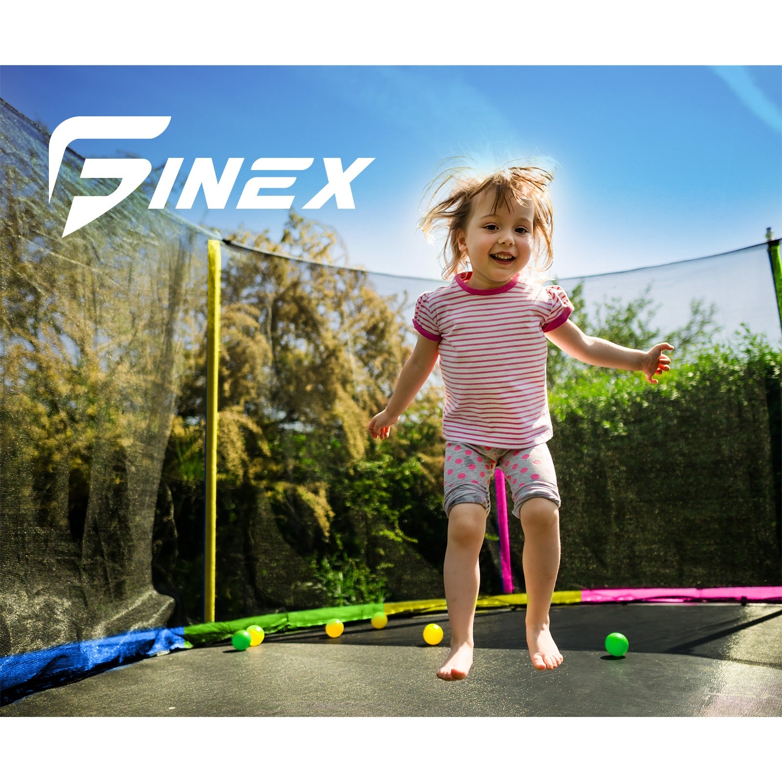 Mazam 10FT Trampoline Round Trampolines Kids Enclosure Safety Net Pad Outdoor - Sunyee