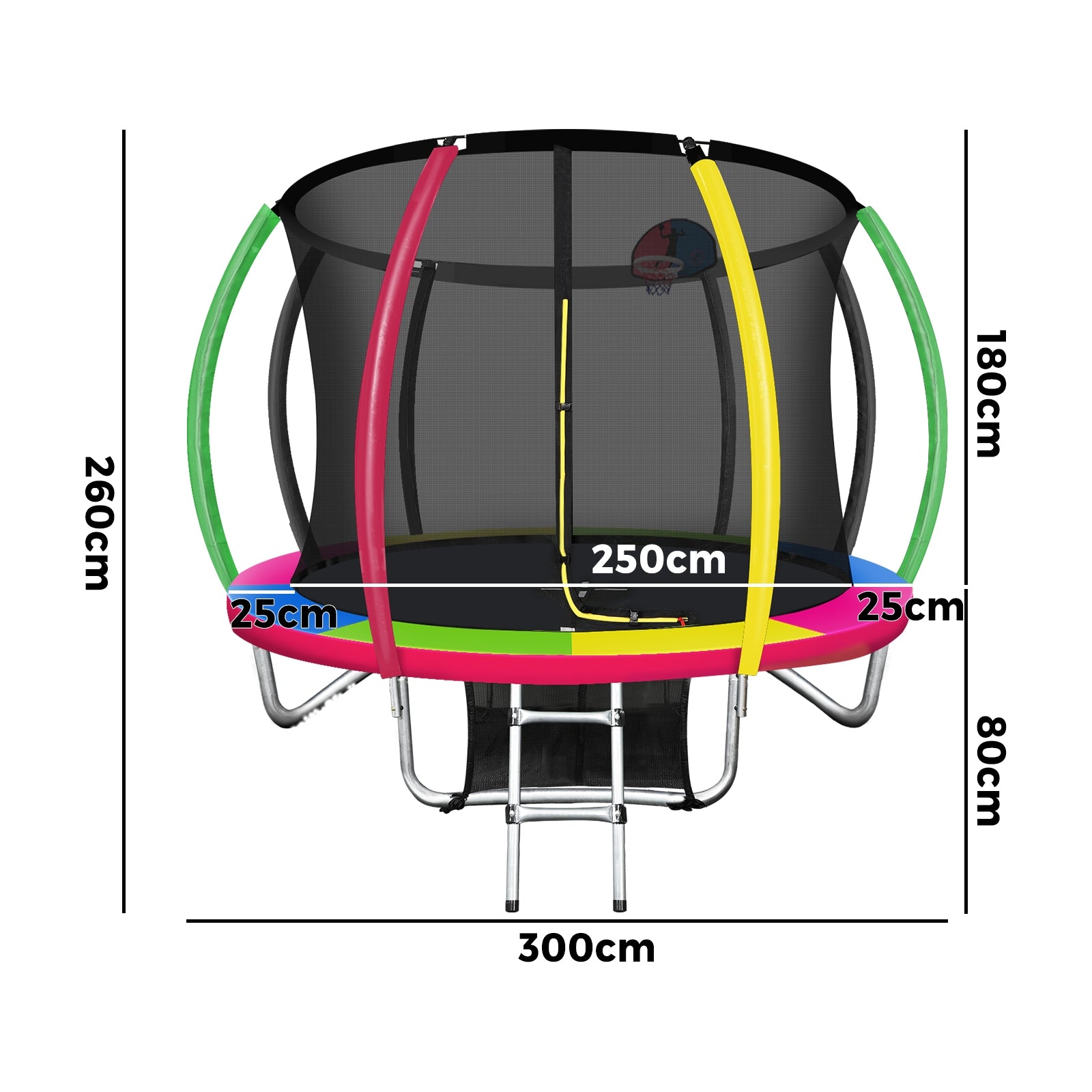 Mazam 10FT Trampoline Round Trampolines Kids Enclosure Safety Net Pad Outdoor - Sunyee