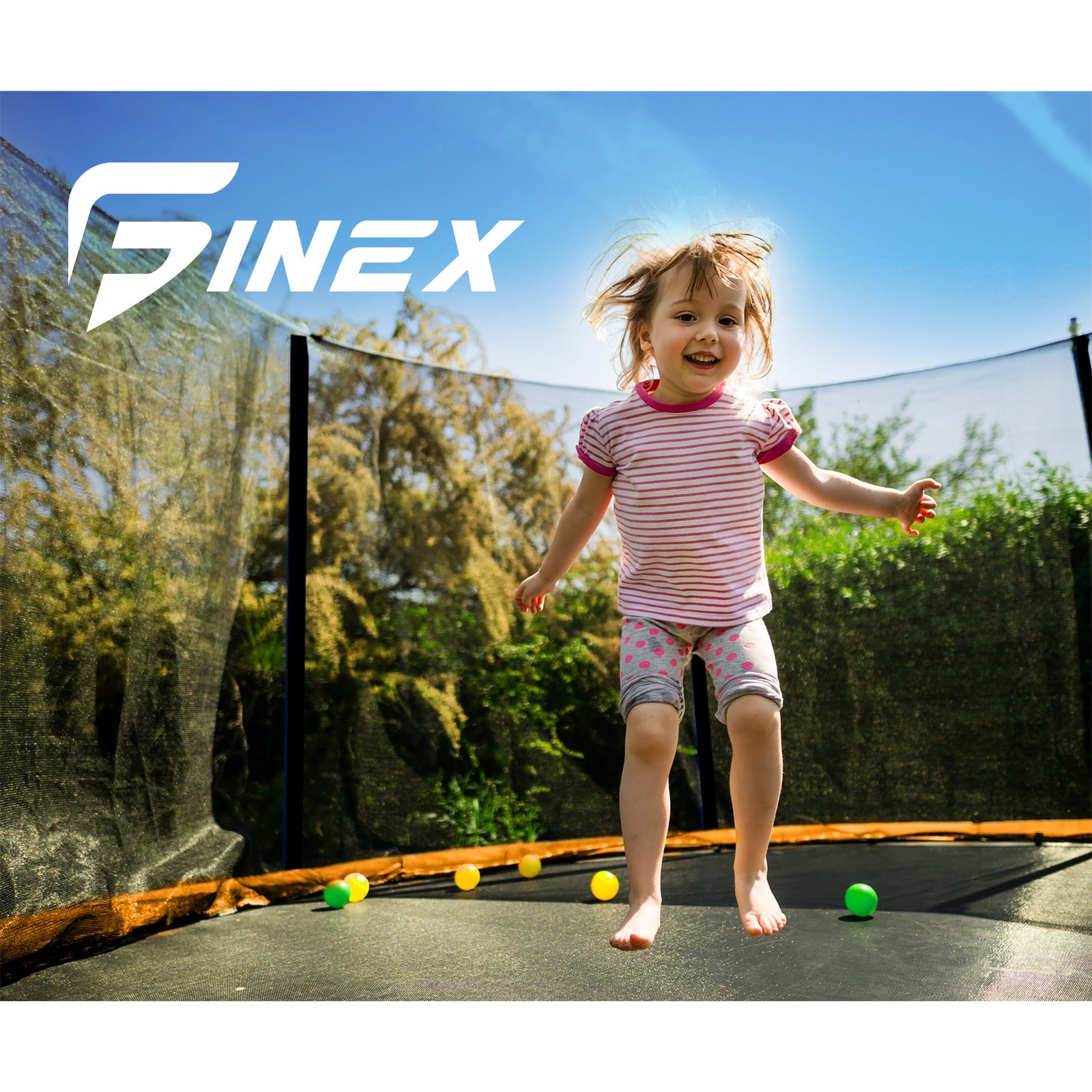 Mazam 12FT Trampoline Kids Round Trampolines Basketball set Safety Net Enclosure - Sunyee