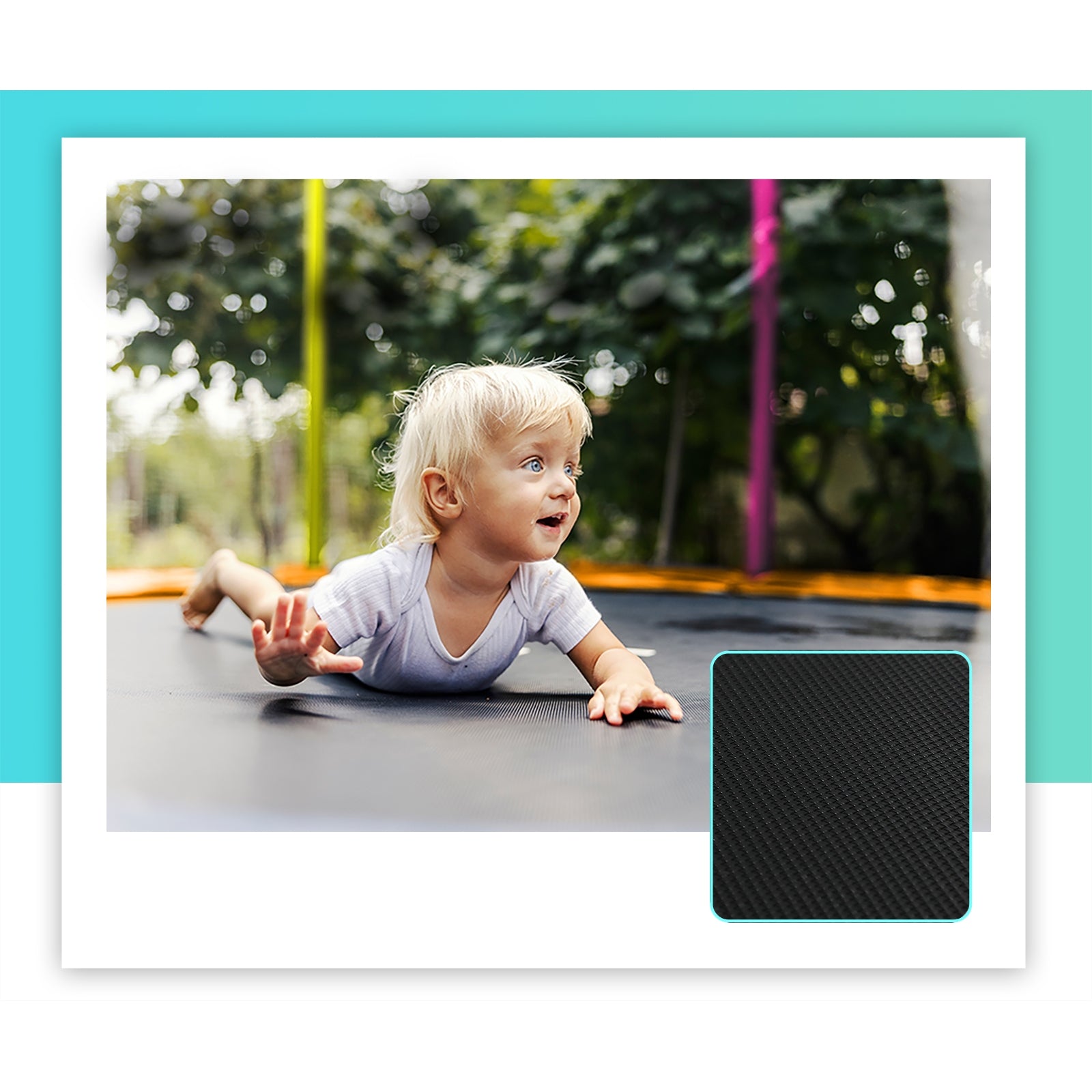 Mazam 12FT Rainbow Trampoline Spring Trampolines w/ Basketball Hoop Outdoor Toys - Sunyee