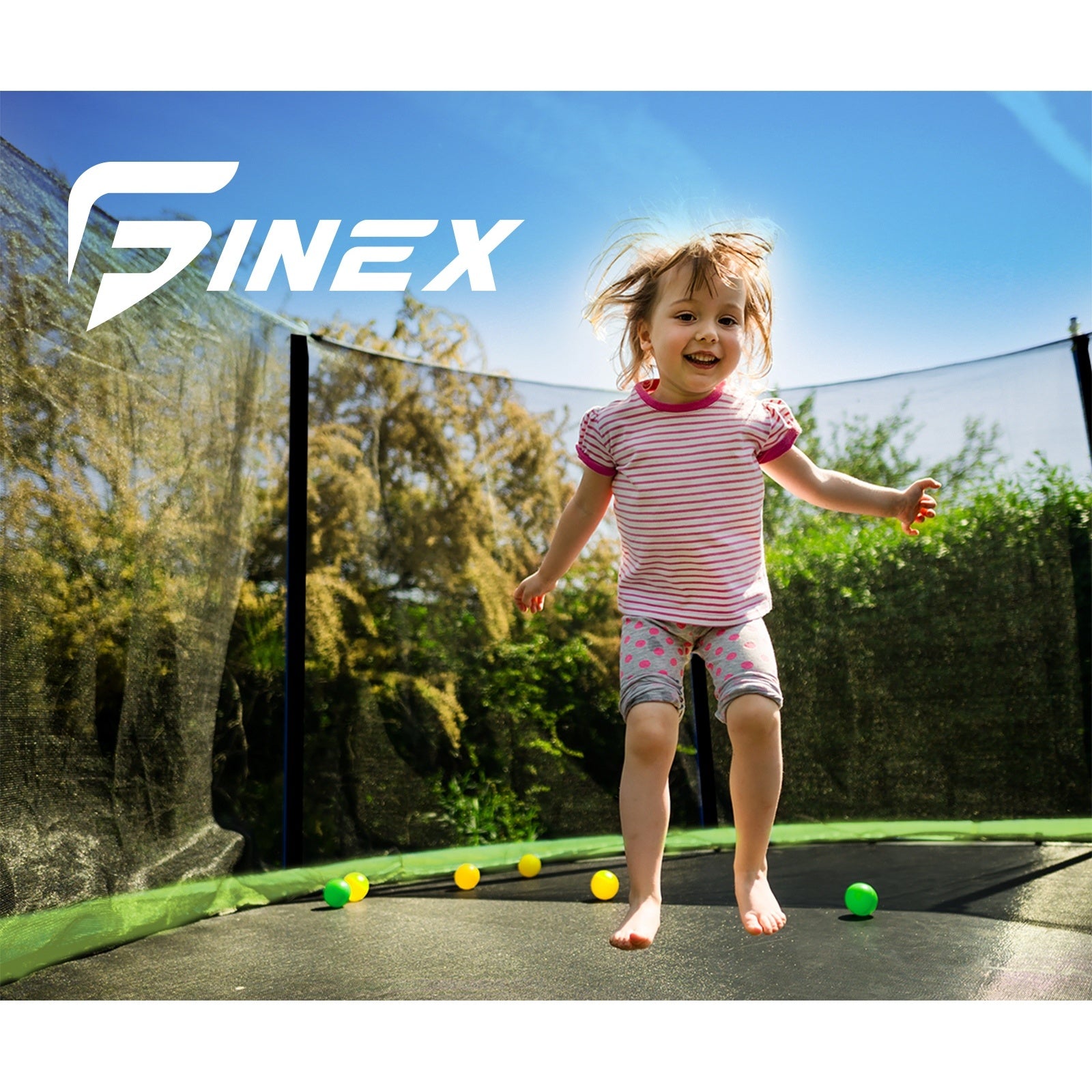 Mazam 8FT Trampoline Round Trampolines Kids Enclosure Safety Net Outdoor Indoor - Sunyee