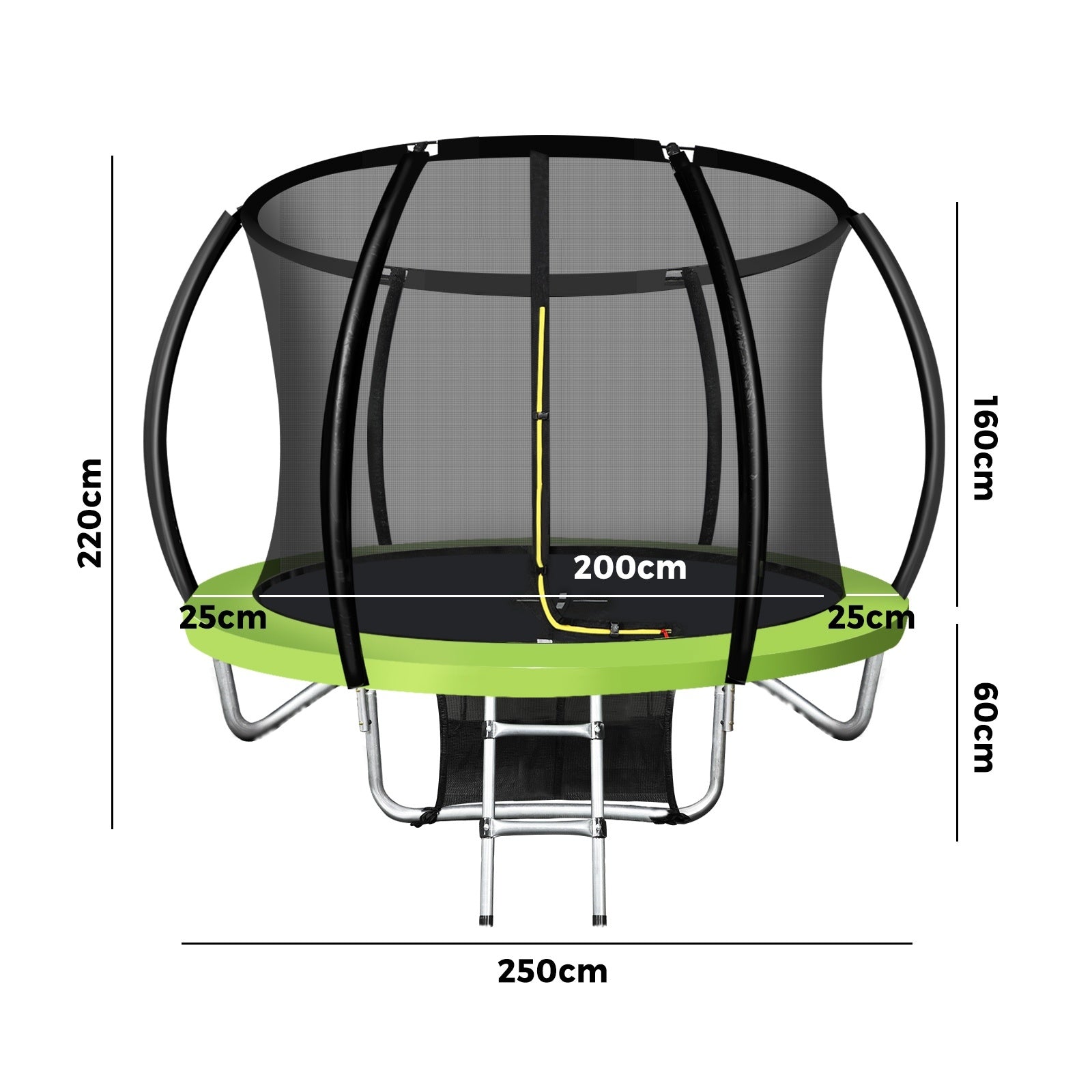 Mazam 8FT Trampoline Round Trampolines Kids Enclosure Safety Net Outdoor Indoor - Sunyee