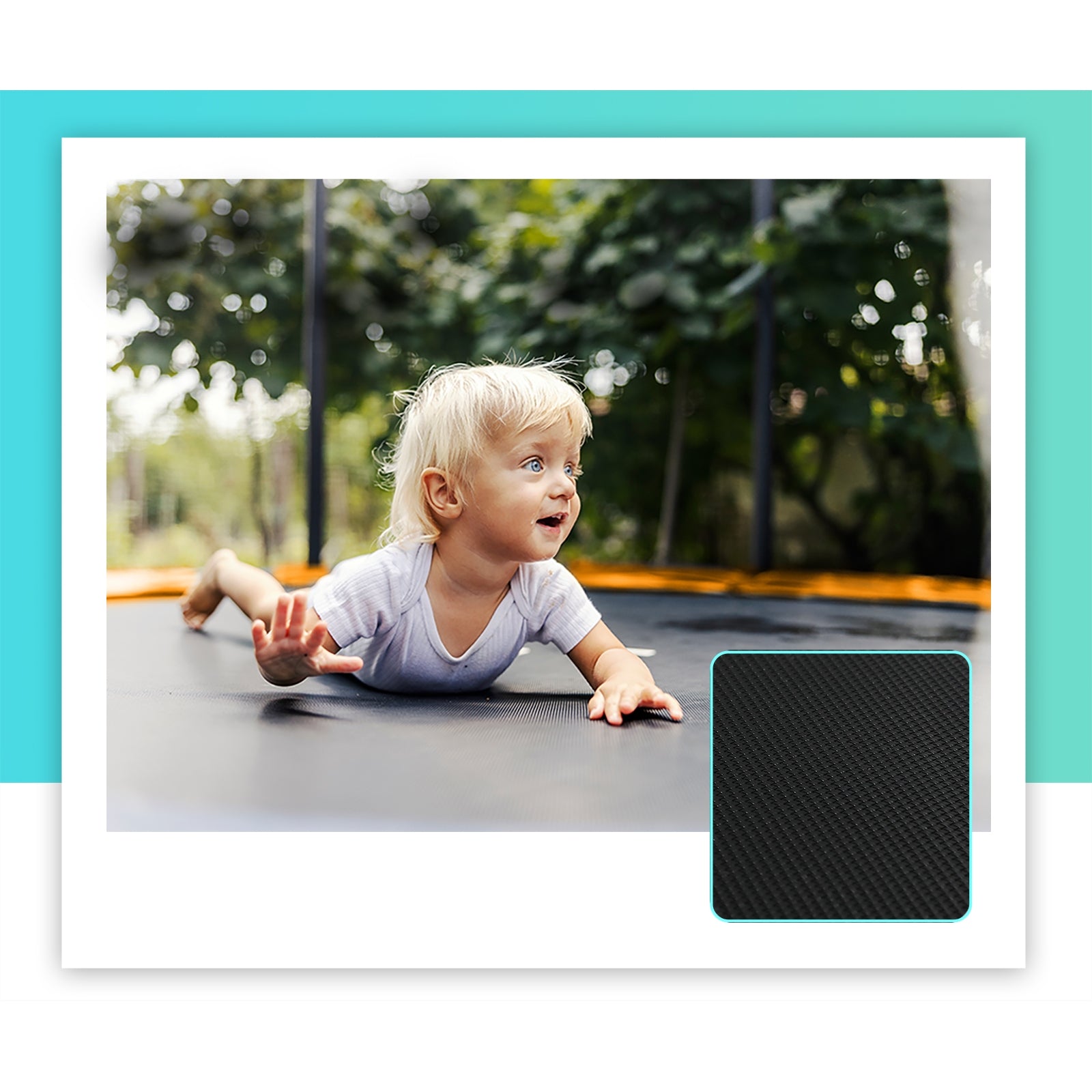 Mazam 8FT Trampoline Spring Round Trampolines Safety Net Pad Kids Gift Outdoor - Sunyee