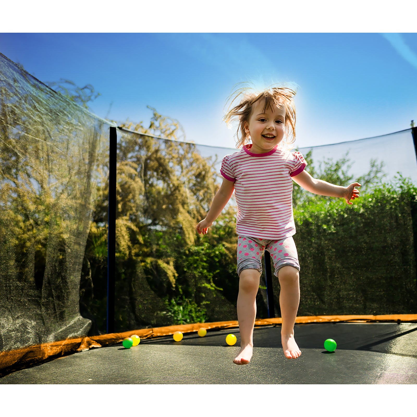 Mazam 8FT Trampoline Spring Round Trampolines Safety Net Pad Kids Gift Outdoor - Sunyee