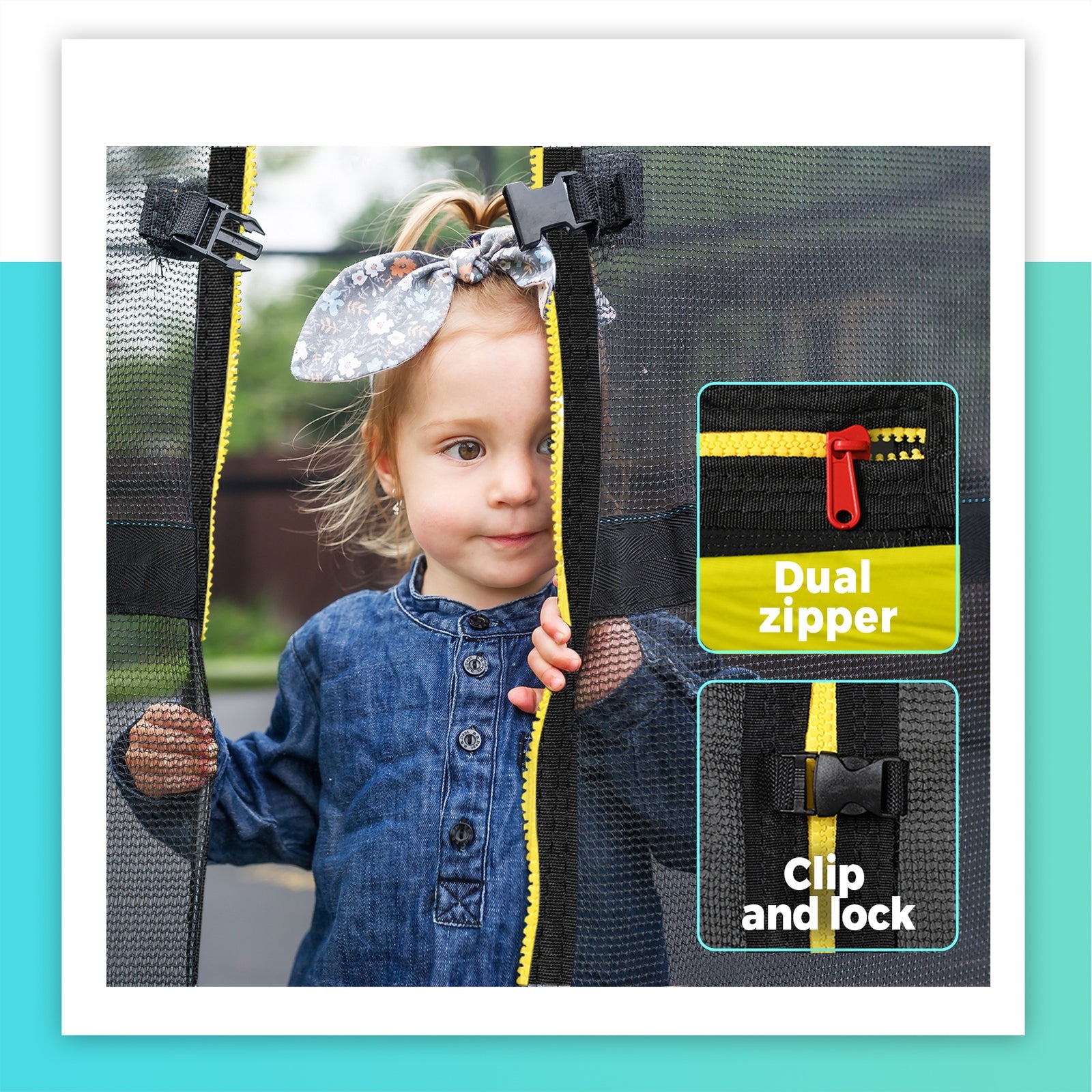 Mazam 8FT Trampoline Round Kids Trampolines Enclosure Outdoor Indoor Play Toys - Sunyee