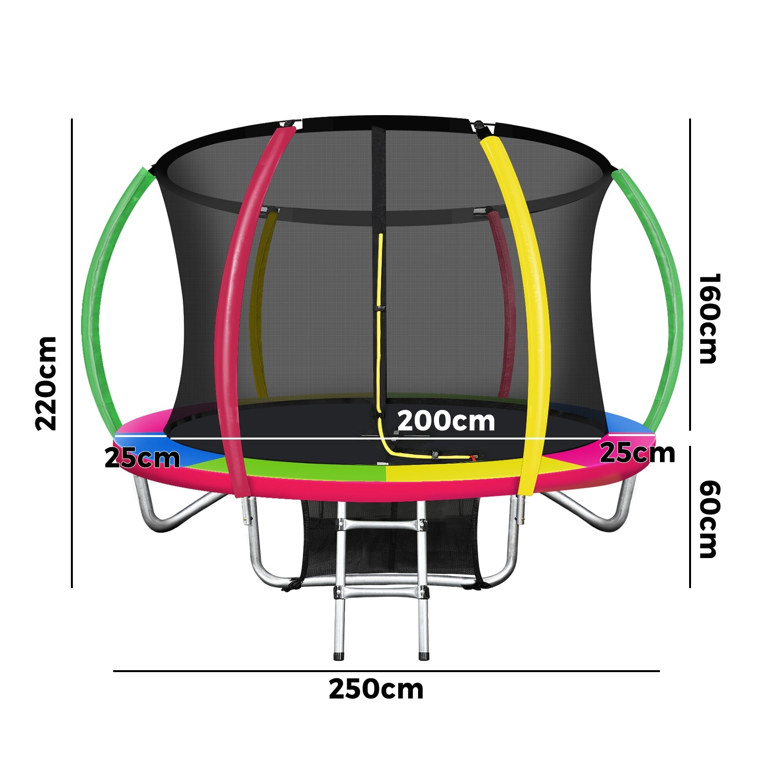 Mazam 8FT Trampoline Round Kids Trampolines Enclosure Outdoor Indoor Play Toys - Sunyee