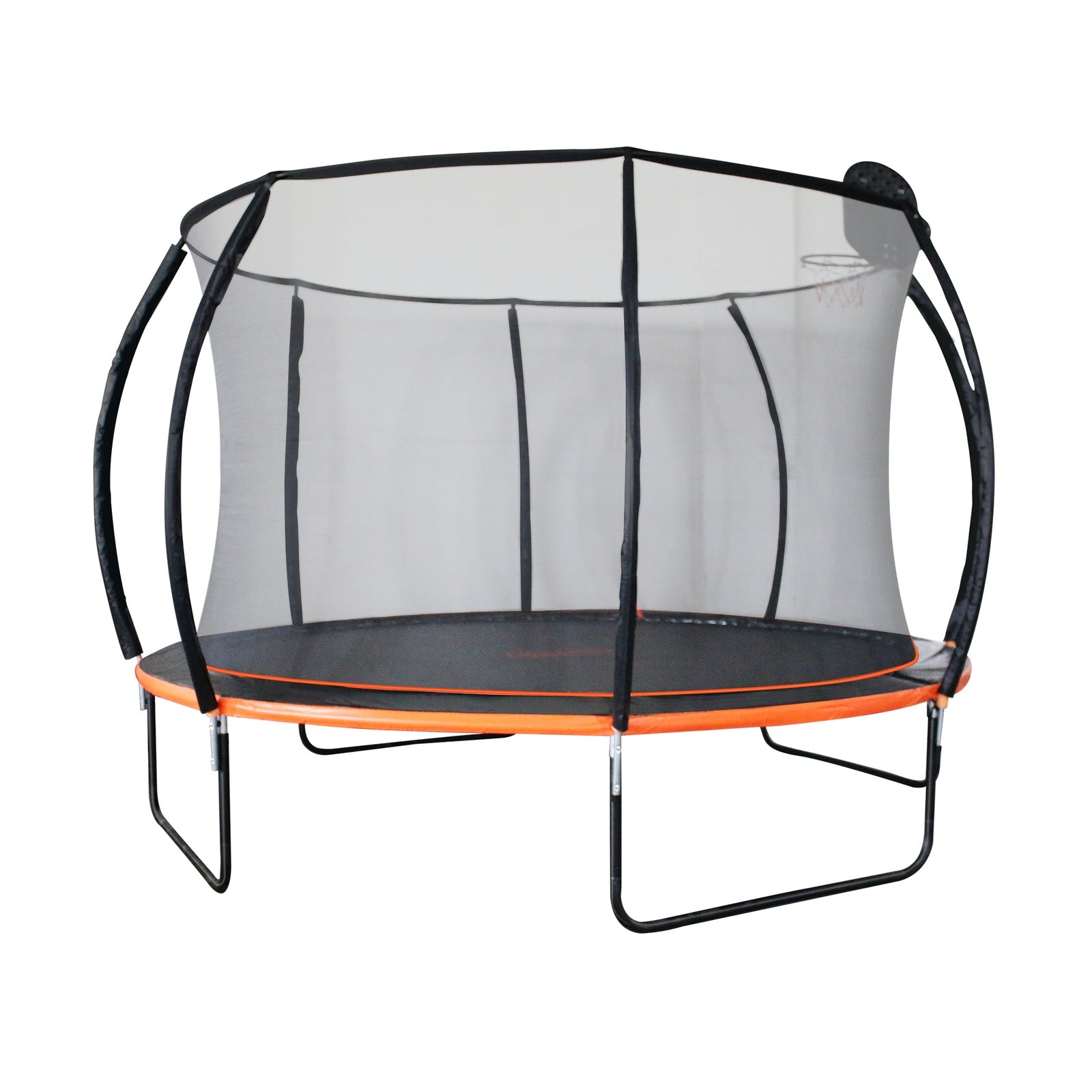 Mazam 12FT Trampoline Kids Tramplines Safety Net Basketball Set Ladder Round - Sunyee