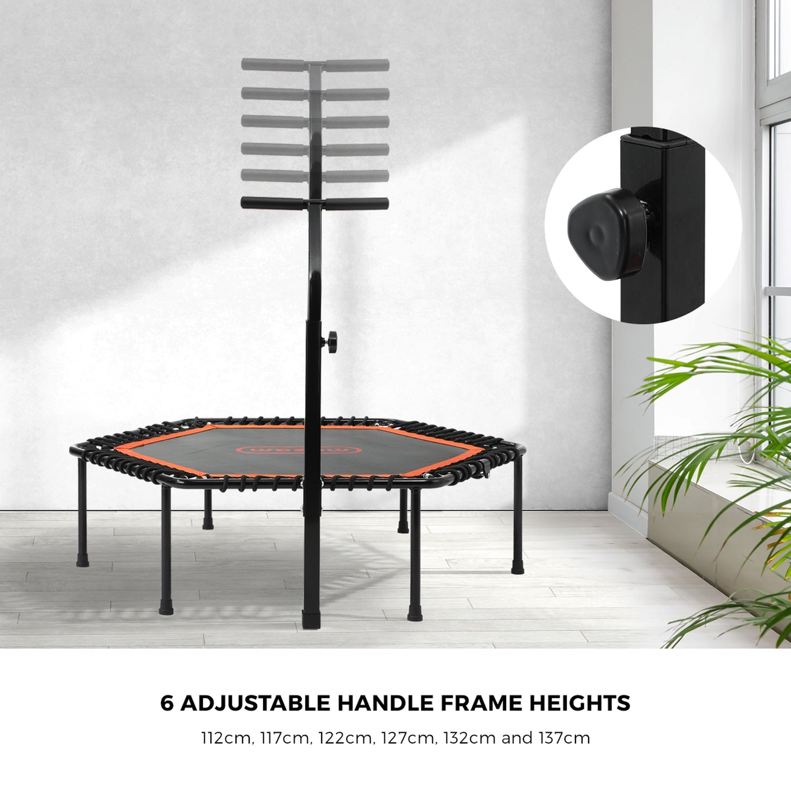 Mazam Trampoline Rebounder Jumping Exercise Fitness Adjustable Handrail 50 Inch - Sunyee