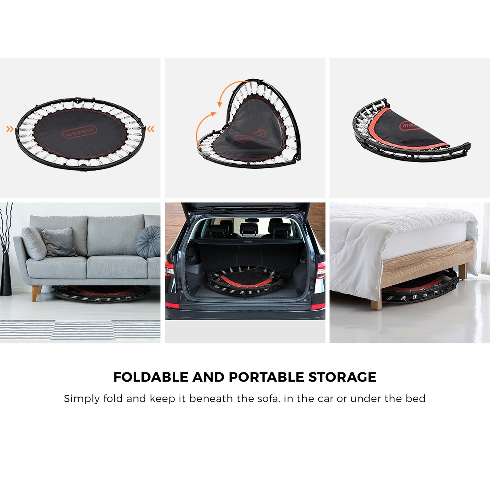 Mazam Trampoline Rebounder Jumping Exercise Fitness Adjustable Handrail 50 Inch - Sunyee