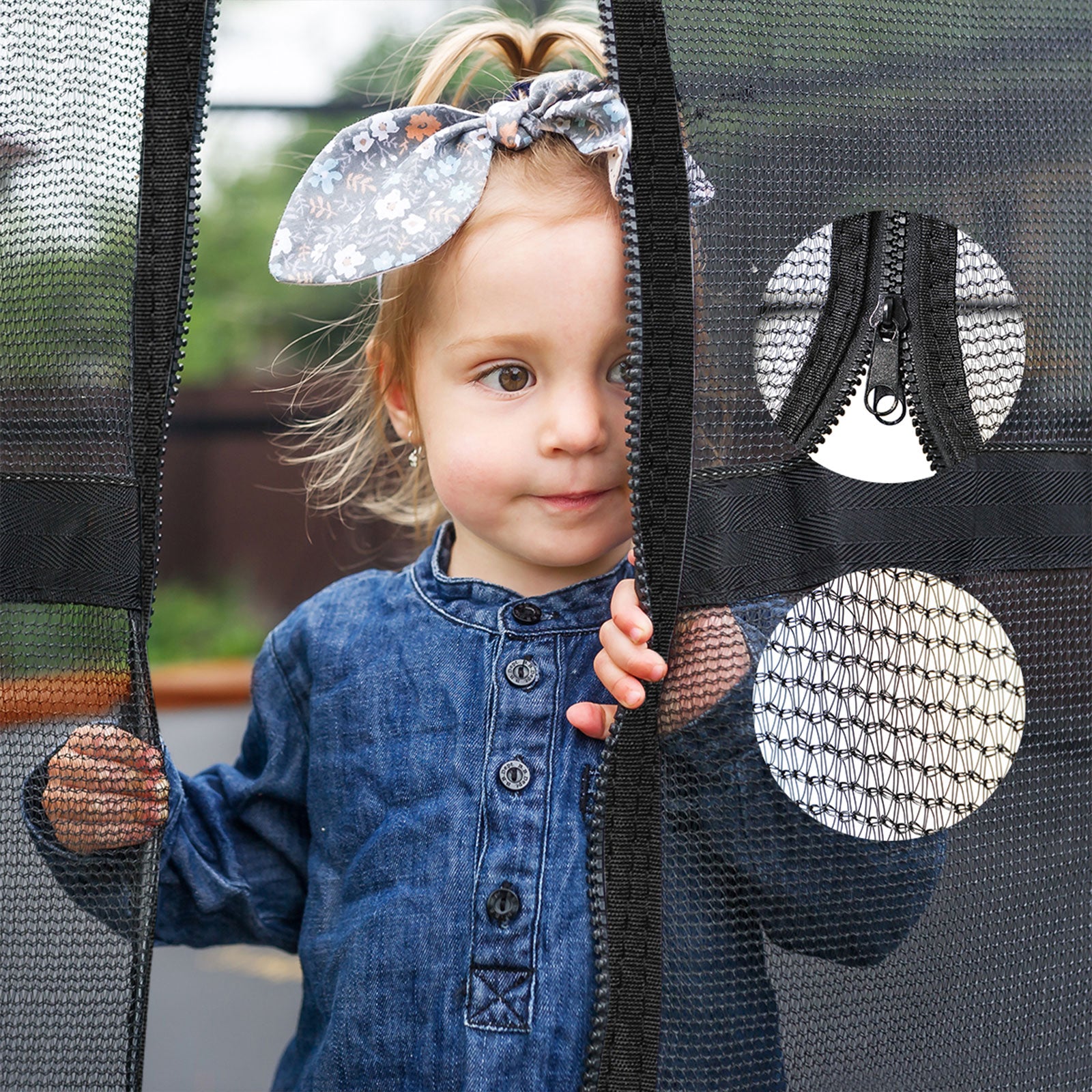 Mazam 55 Inch Trampoline Kids Trampolines Encosure Safety Net Round - Sunyee