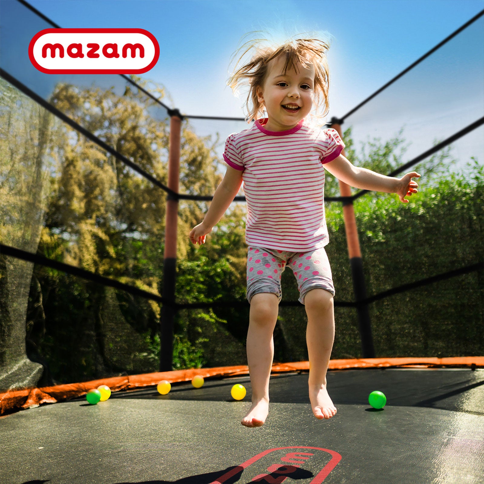 Mazam 55 Inch Trampoline Kids Trampolines Encosure Safety Net Round - Sunyee