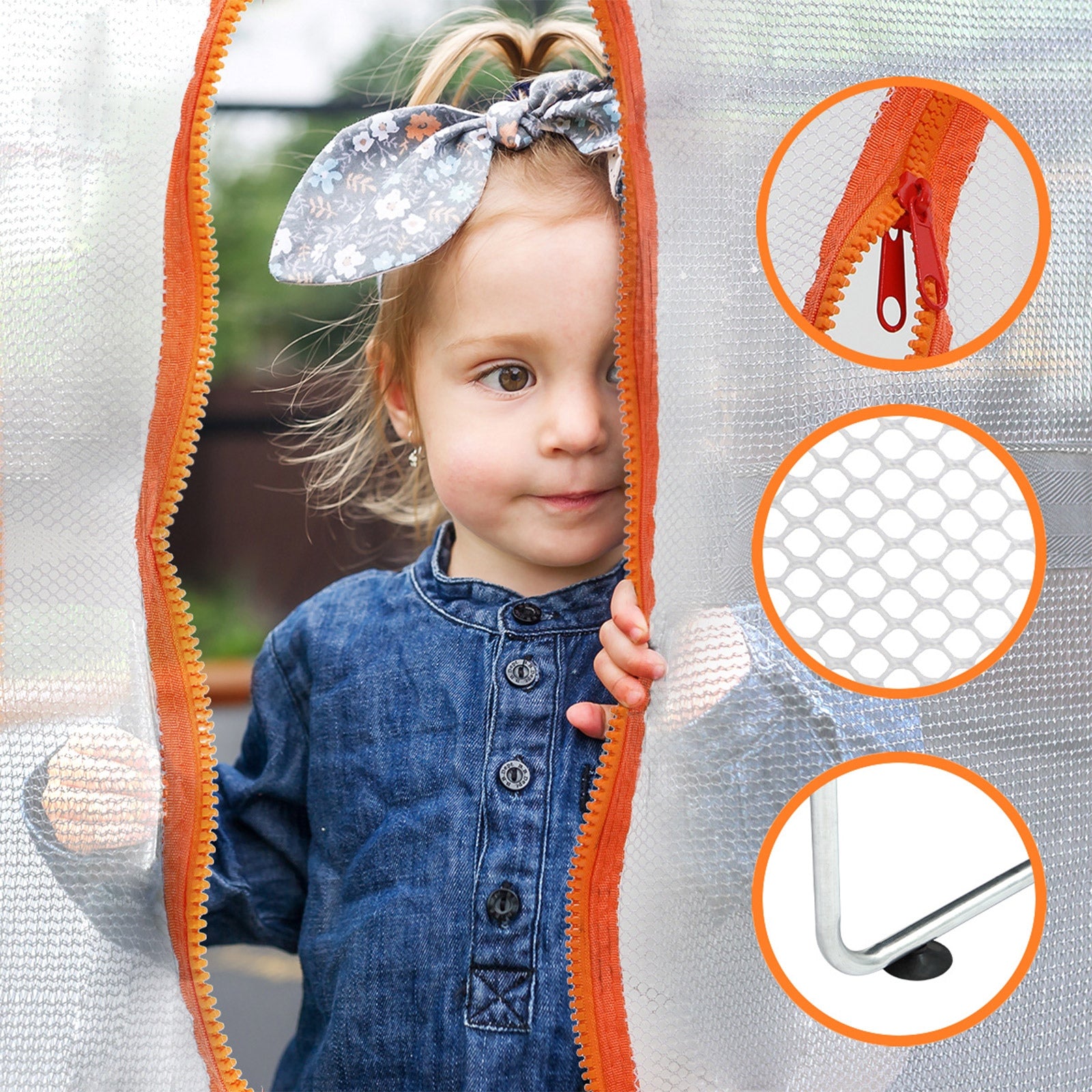 Mazam 60 Inch Trampoline Kids Trampolines Enclosure Safety Net Horizontal Bar - Sunyee