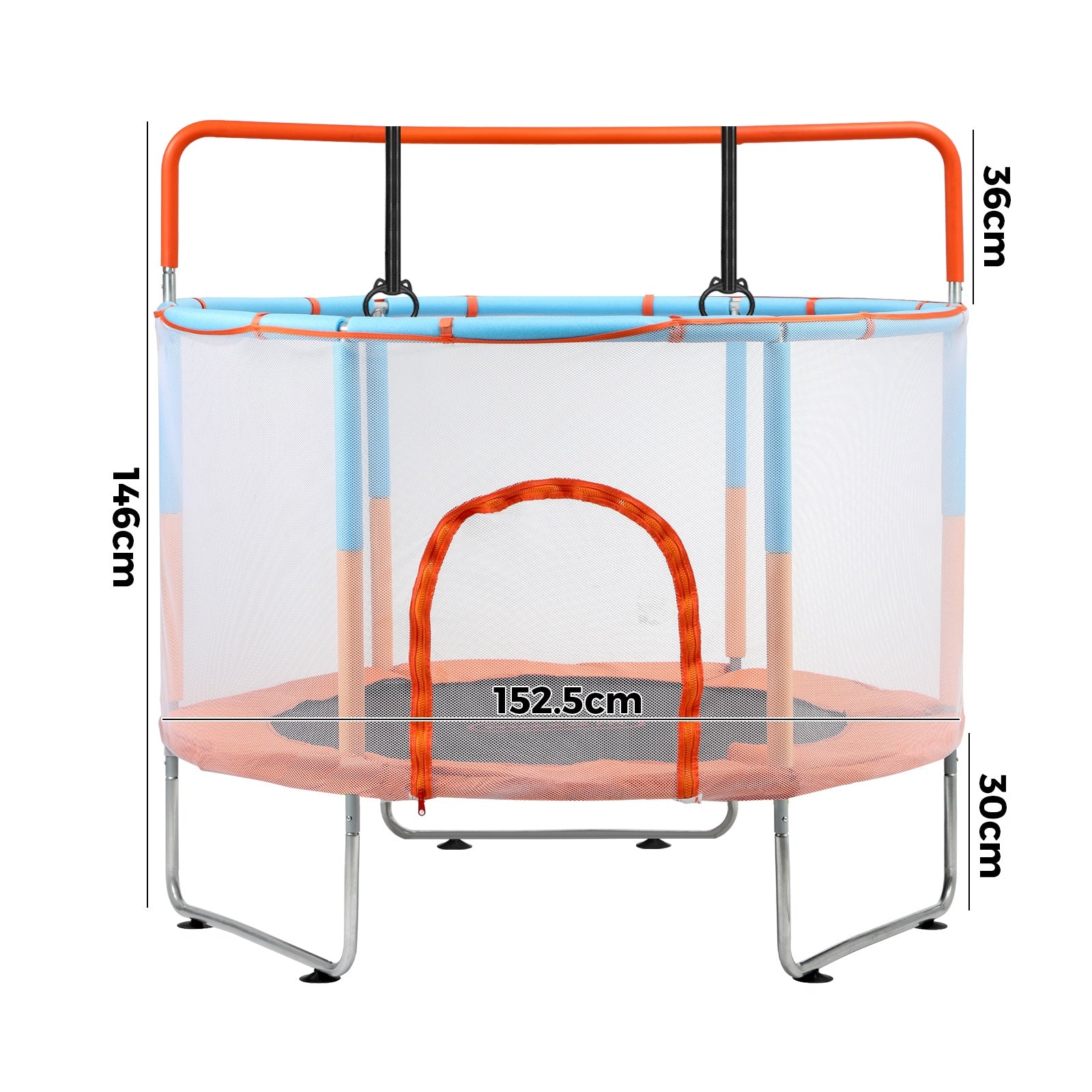 Mazam 60 Inch Trampoline Kids Trampolines Enclosure Safety Net Horizontal Bar - Sunyee
