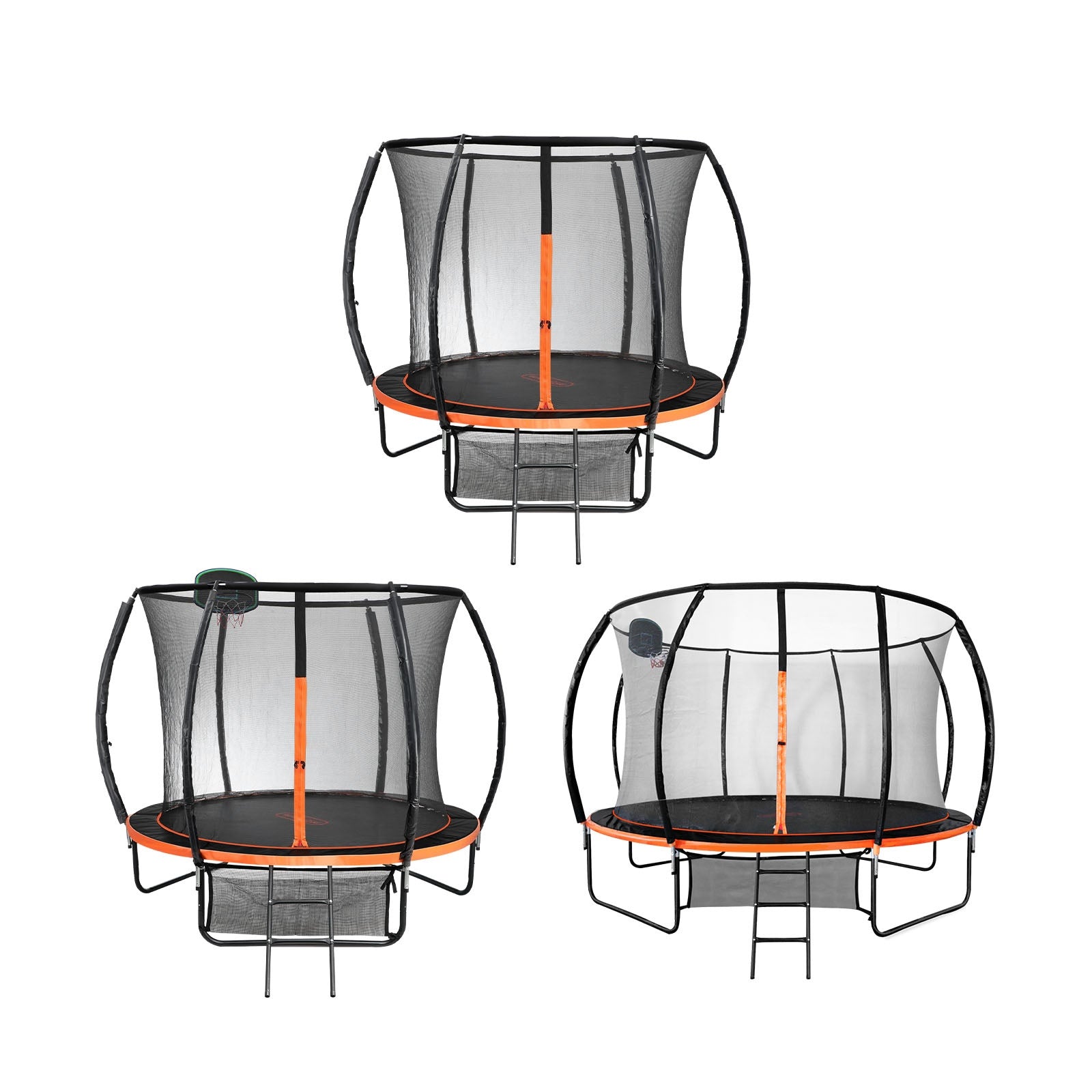 Mazam 8FT 10FT 12FT Rebounder Trampoline Round Safety Net Ladder Basket for Kids - Sunyee