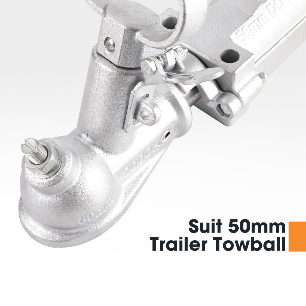50mm Ball Mechanical Override Brake Trailer Coupling Kit 2000Kg Caravan Boat