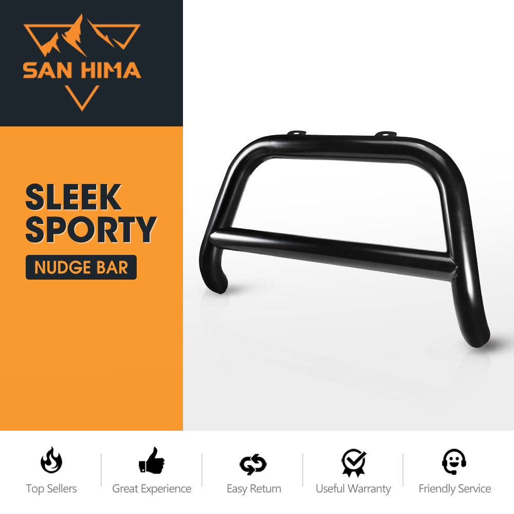 Nudge Bar 3" Grille Guard For Mitsubishi Triton MQ OEM 2015-2020 Matt Black - Sunyee