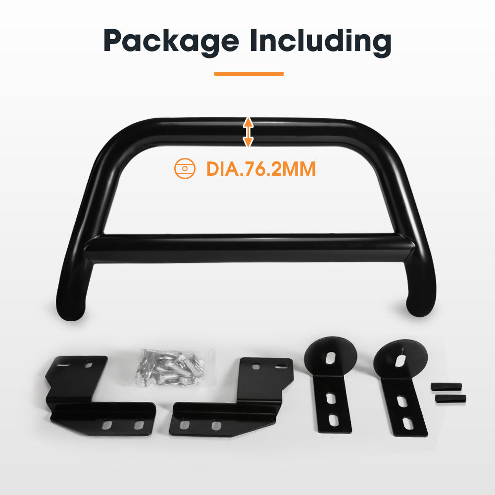 Nudge Bar 3" Grille Guard For Mitsubishi Triton MQ OEM 2015-2020 Matt Black - Sunyee