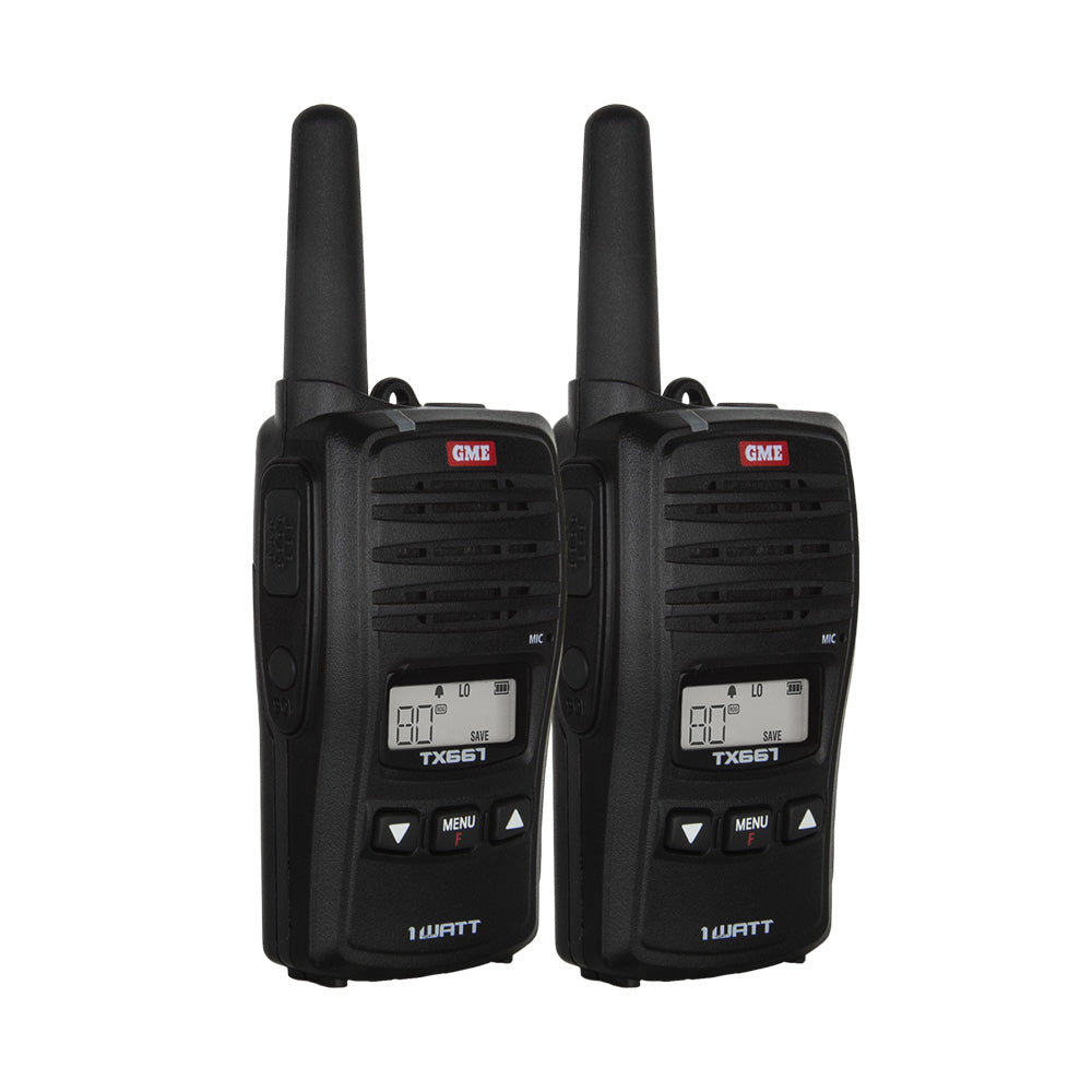 GME 1 Watt UHF CB Handheld Radio - Twin Pack - Sunyee
