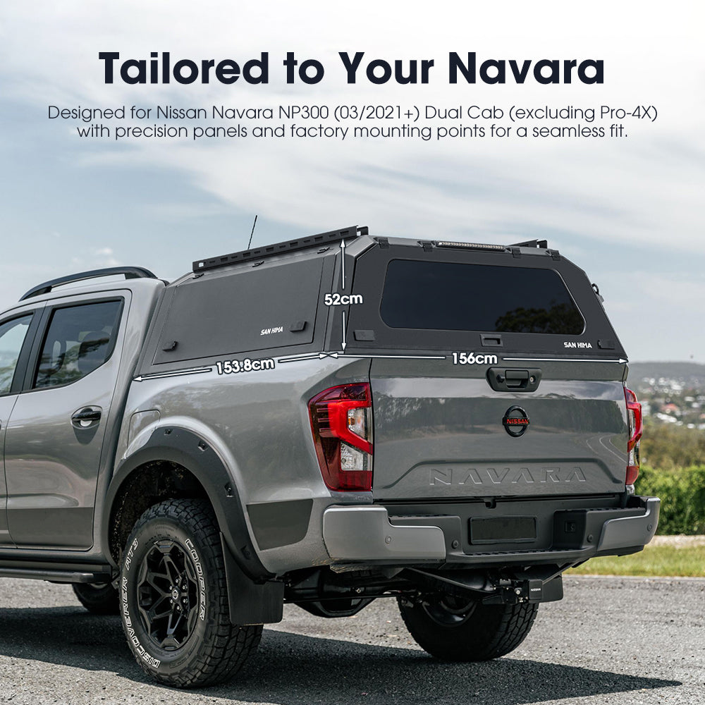 San Hima UTE Tub Canopy For Nissan Navara NP300 2021-On Dual Cab Not Fit Pro-4X