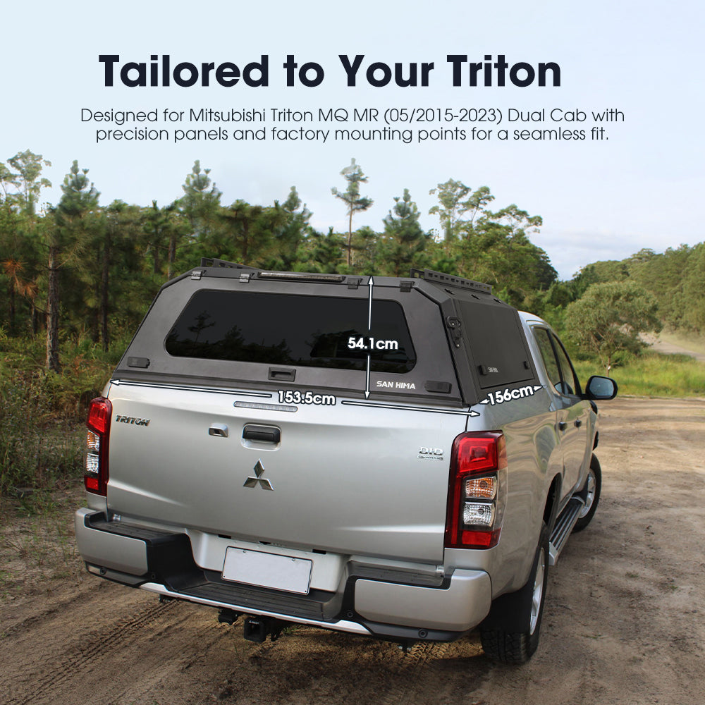 San Hima UTE Tub Canopy For Mitsubishi Triton MQ MR 05/2015-2023 Dual Cab - Sunyee