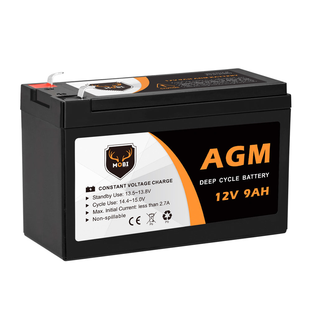 12V 9AH AGM Battery Deep Cycle Battery AMP Lead Acid SLA Solar Power - Sunyee