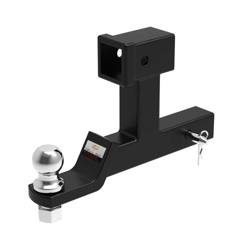 Dual Hitch Ball Mount Tongue Multi Use 2" Tow Bar Trailer Camper Bike Rack 4WD - Sunyee