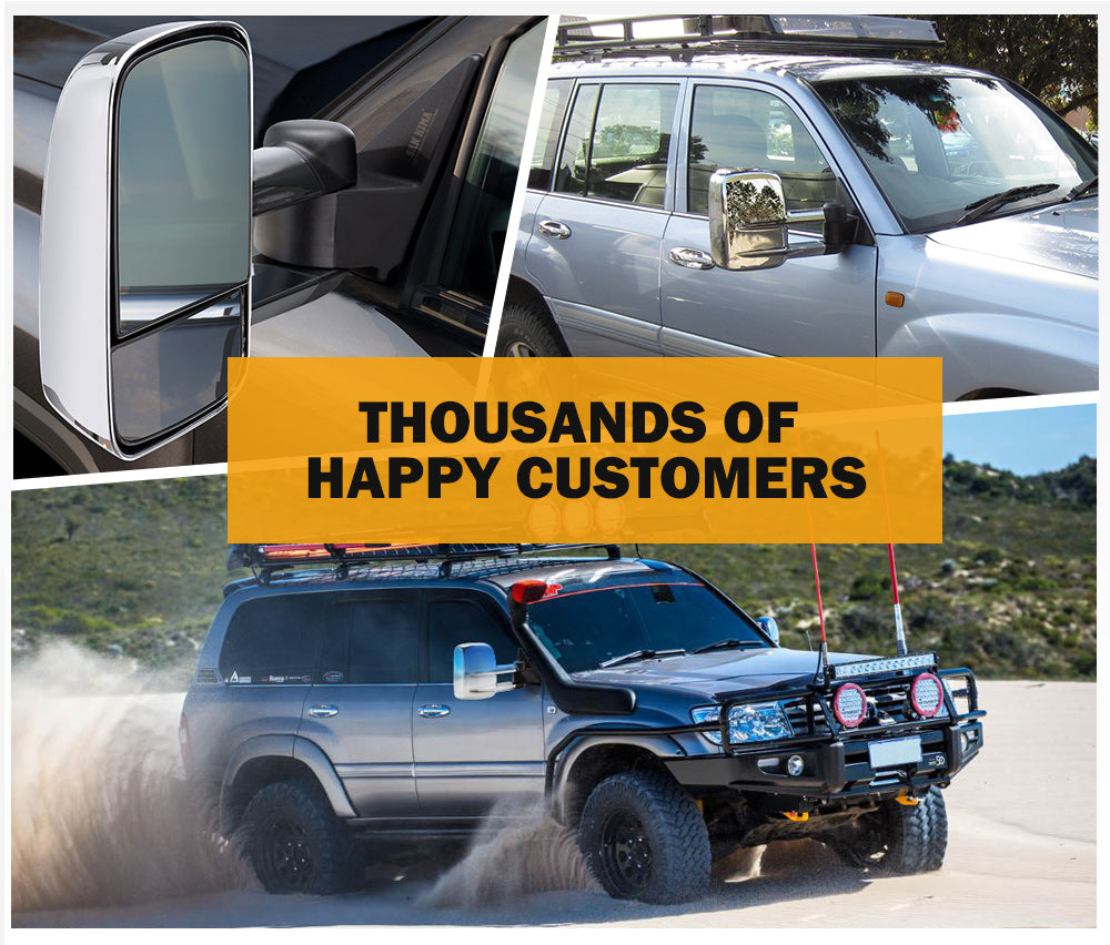 San Hima Extendable Towing Mirrors Gen1 For Toyota Landcruiser 100 Series 1998-2007 - Sunyee