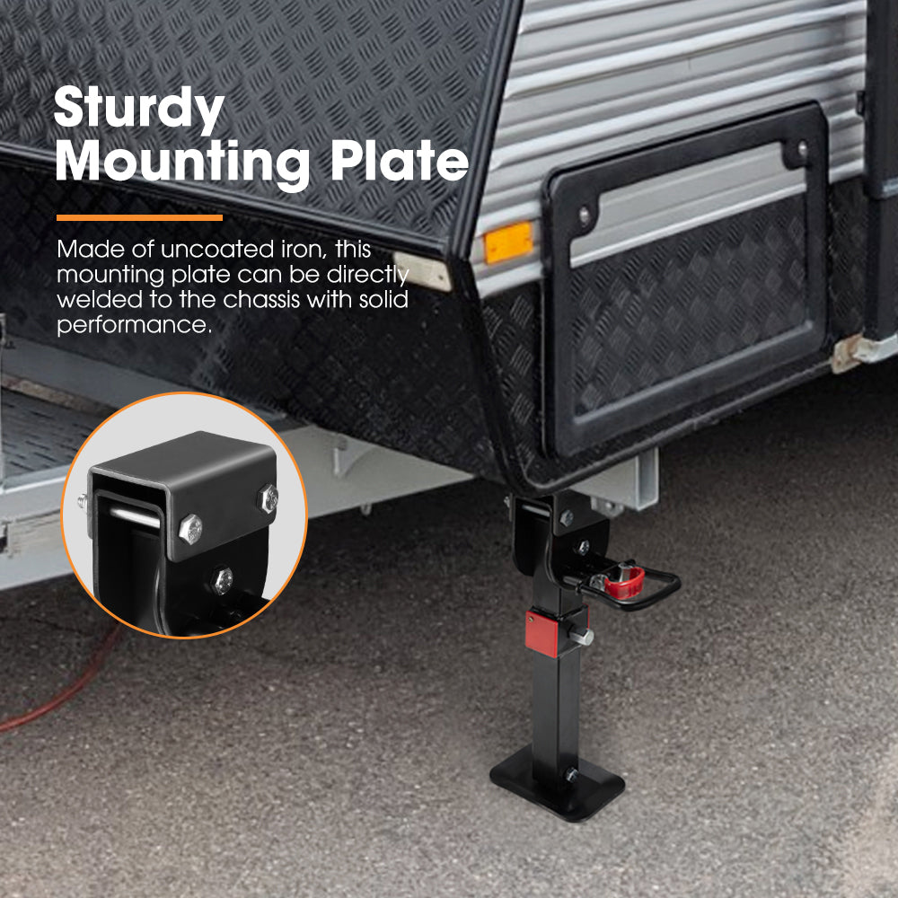2x 400mm Drop Down Corner Legs W/Handle Steel Base 1200LBS Caravan Camper Trailer - Sunyee