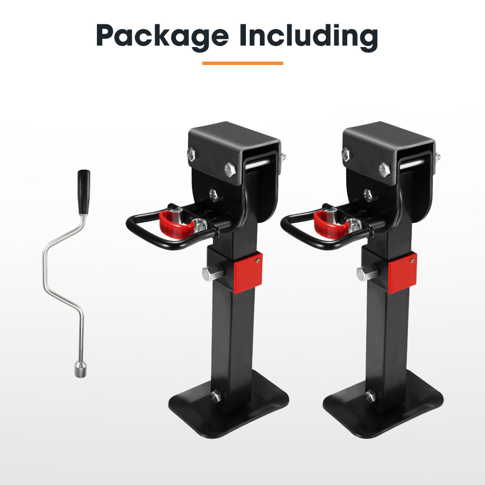 2x 400mm Drop Down Corner Legs W/Handle Steel Base 1200LBS Caravan Camper Trailer - Sunyee