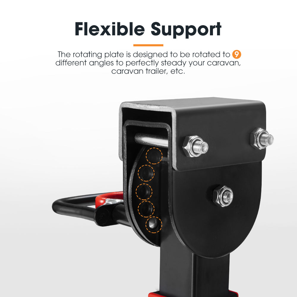 4x 400mm Drop Down Corner Legs 1200LBS Steel Base Caravan Camper Trailer W/Handle - Sunyee