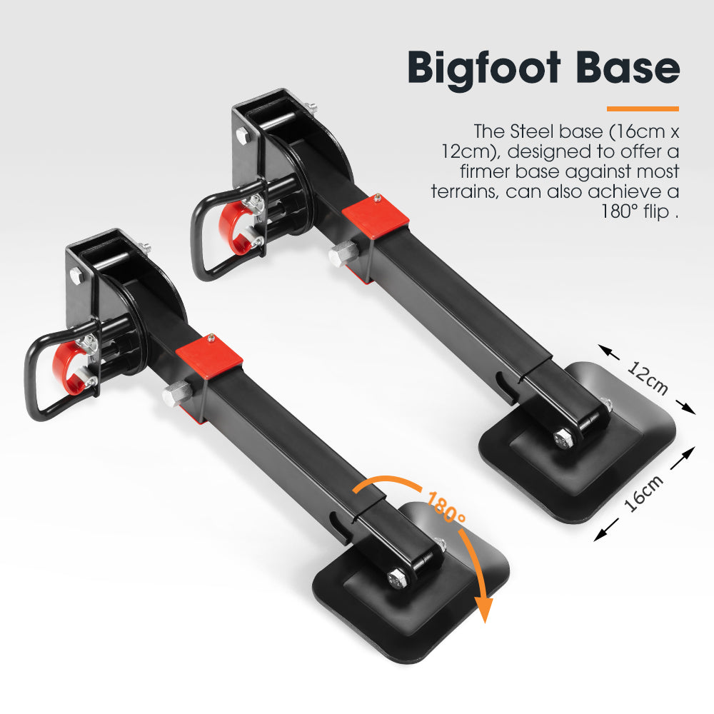 4x 400mm Drop Down Corner Legs 1200LBS Steel Base Caravan Camper Trailer W/Handle - Sunyee