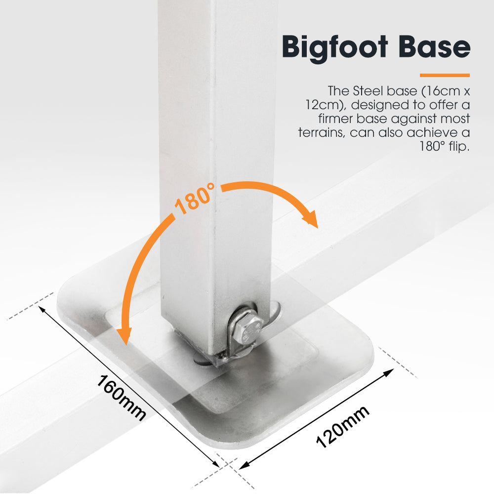 2x 470mm Drop Down Corner Legs Steadies & Handle Steel Foot Caravan Trailer - Sunyee