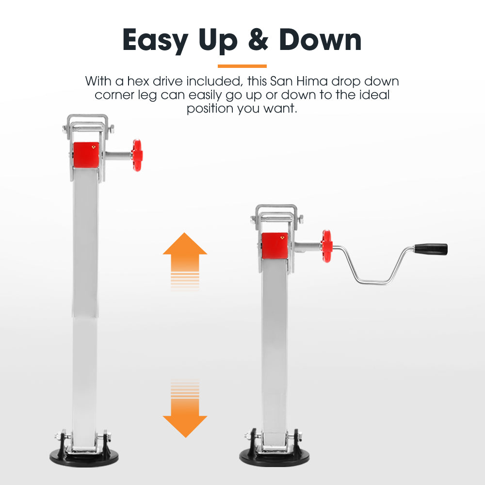 2x 430mm Drop Down Corner Steadies Stabilizer Legs Caravan Camper Trailer 1500LBS - Sunyee