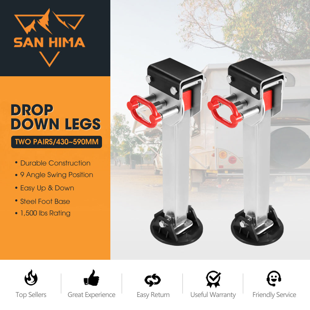 4x 430mm Drop Down Corner Steadies Stabilizer Legs Caravan Camper Trailer - Sunyee