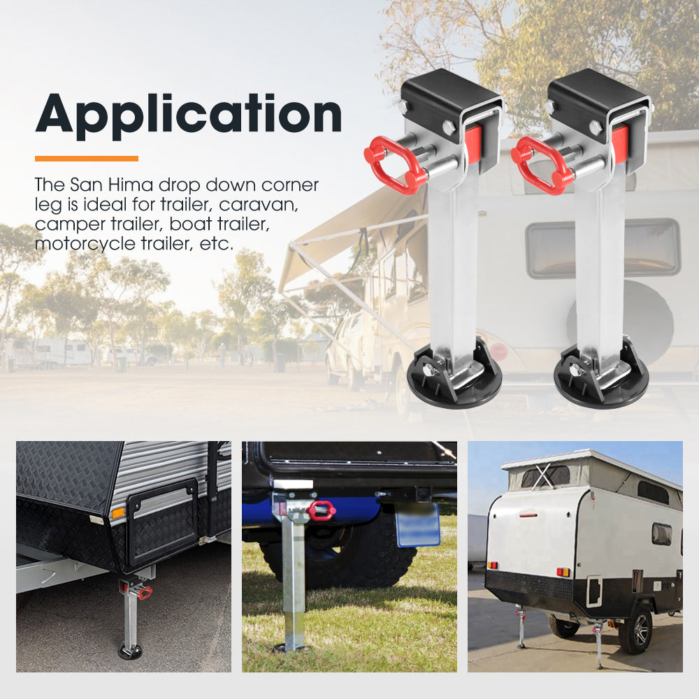 4x 430mm Drop Down Corner Steadies Stabilizer Legs Caravan Camper Trailer - Sunyee