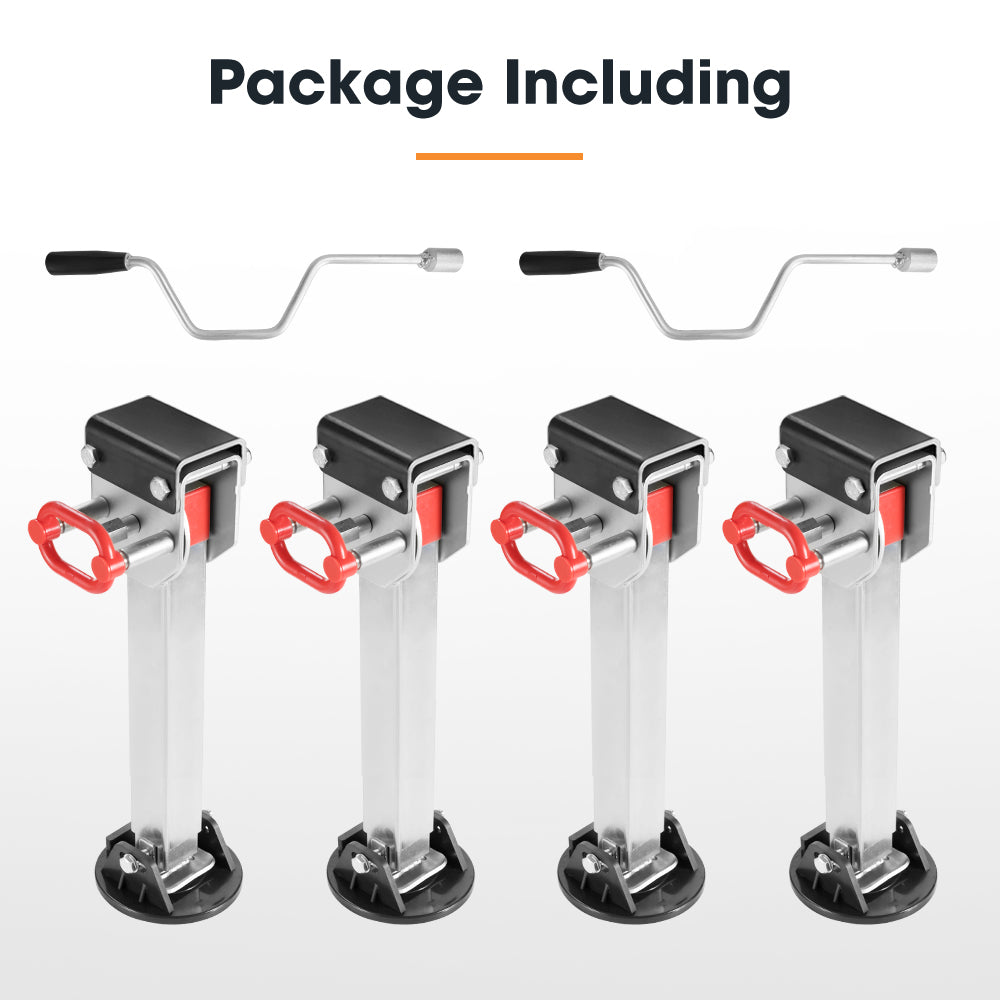 4x 430mm Drop Down Corner Steadies Stabilizer Legs Caravan Camper Trailer - Sunyee