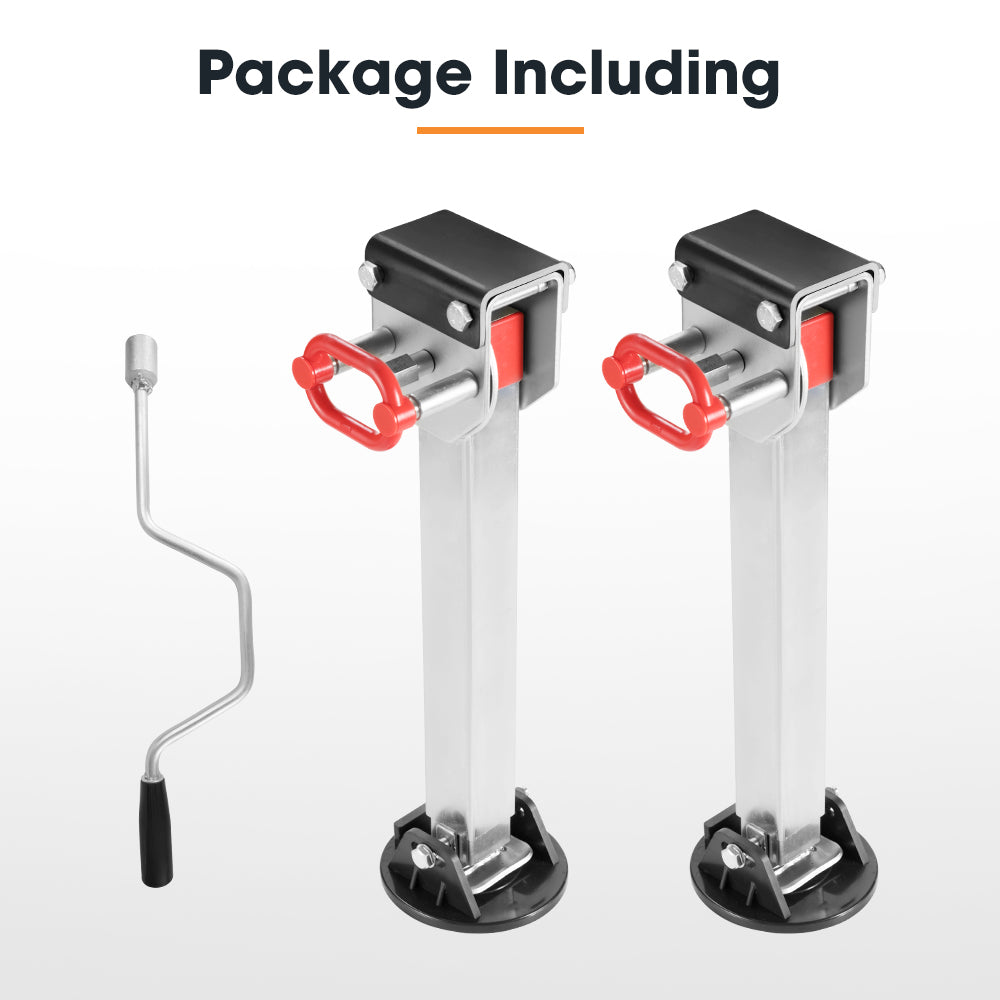 2x 550mm Drop Down Corner Steadies Stabilizer Legs Caravan Camper Trailer - Sunyee